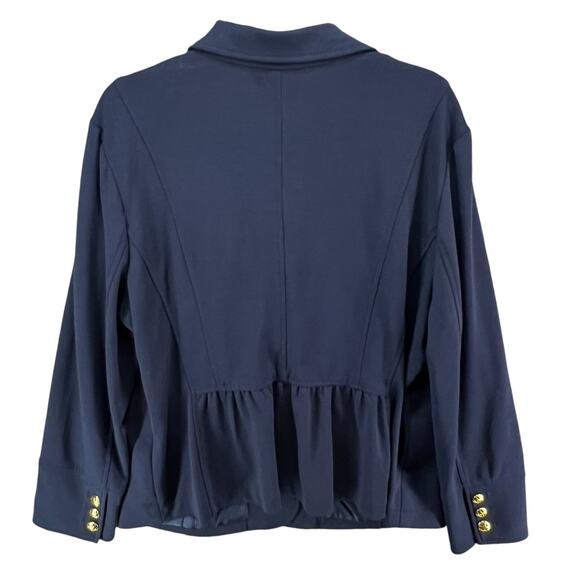 Linea Louis Dell'Olio Blazer Womens XL Blue Gold Button Jacket Career Academia - Picture 3 of 14